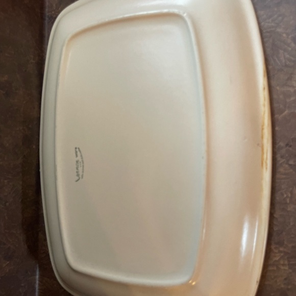 MCM platter blue flowers brown unique MCM style!!! - Picture 5 of 6